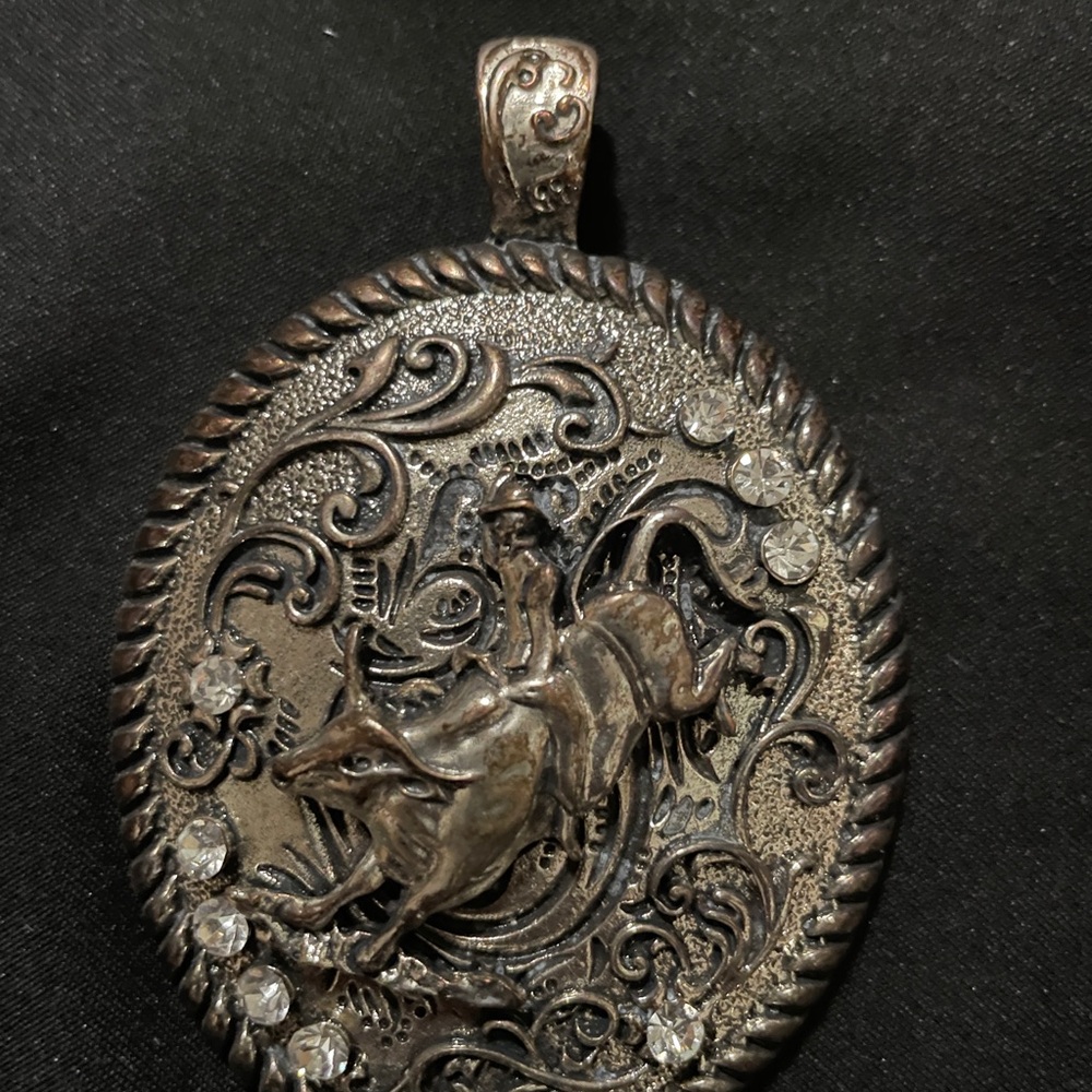 Silver Bull Rider Pendant